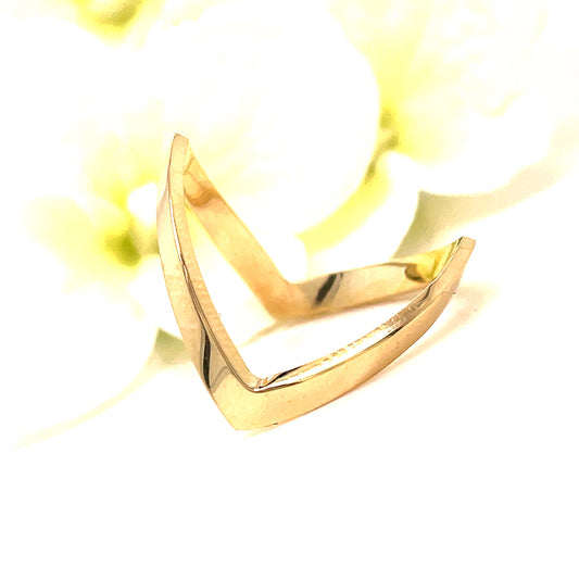 9ct Yellow Gold Wishbone Shaped Ring