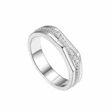 Sterling Silver CZ  Cross over Ring