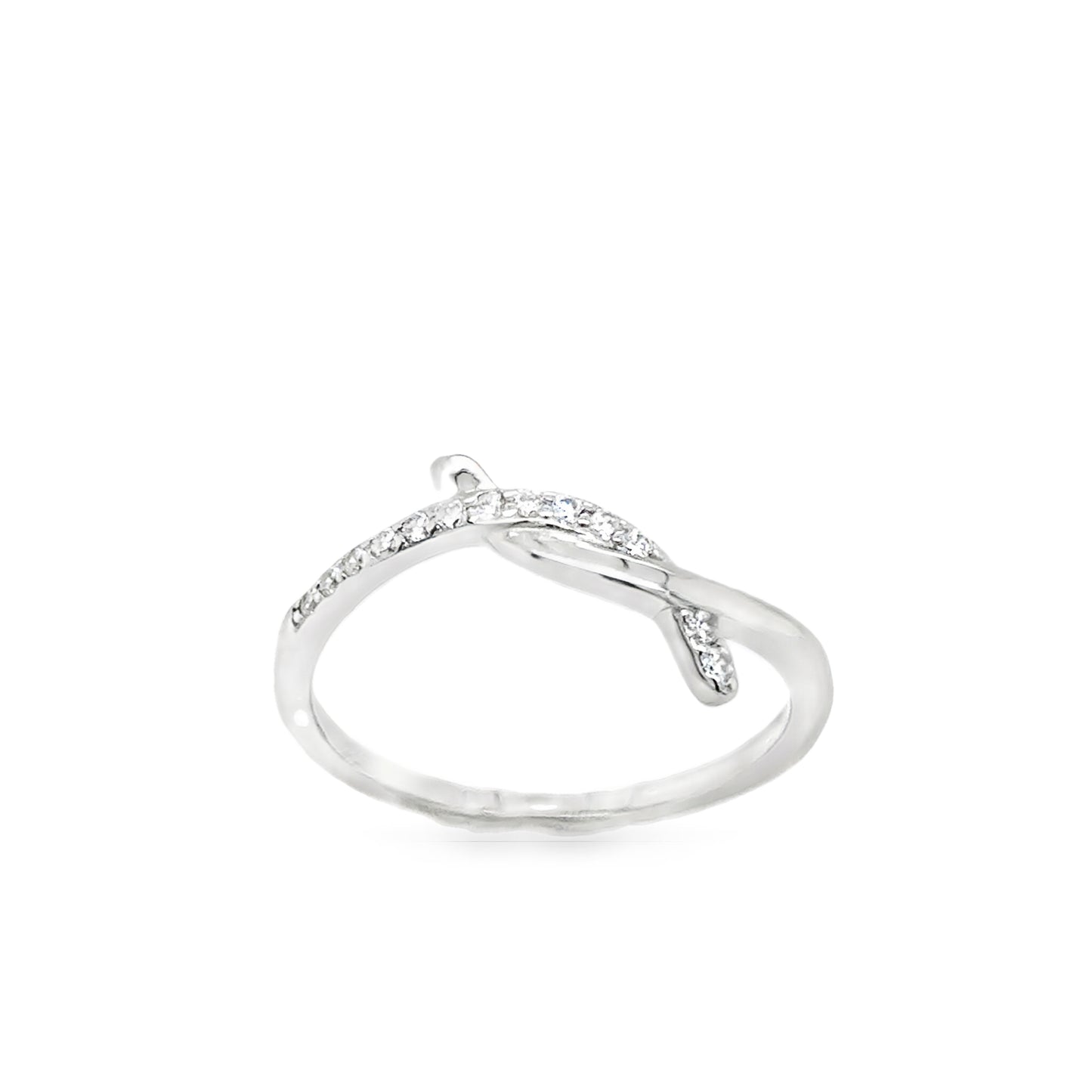 Sterling Silver Crossover CZ