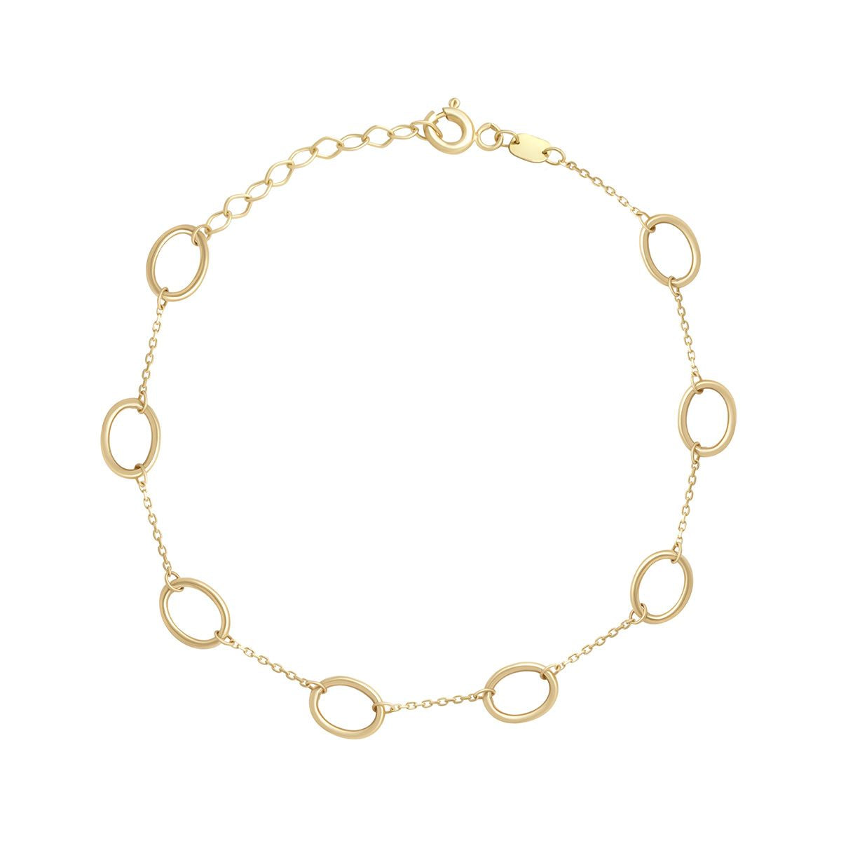 9ct 8 Open Circle Link Bracelet