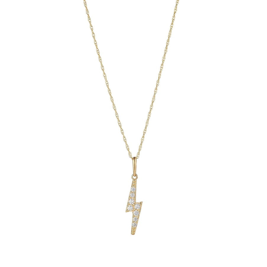 9ct Cubic Zirconia Lightening Bolt Pendant