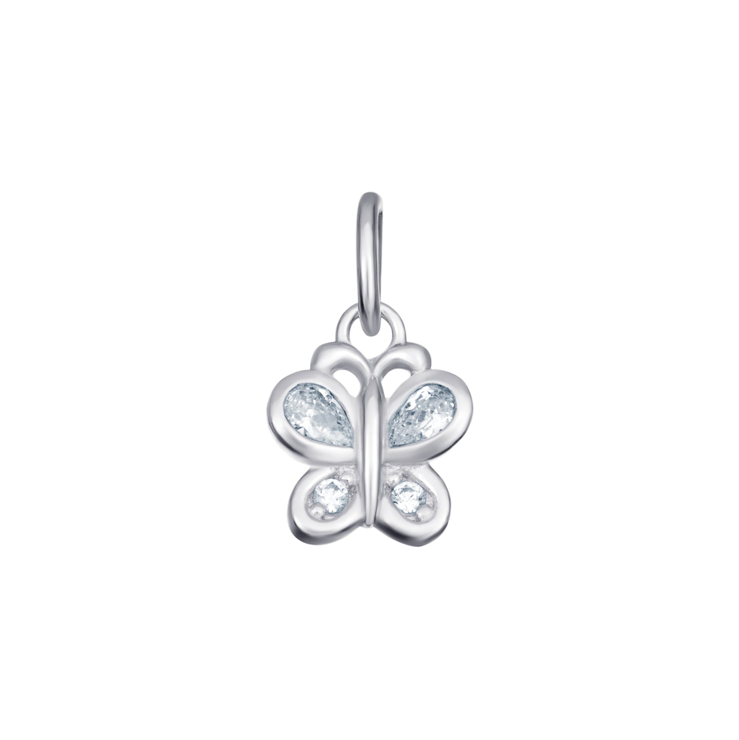 Sterling Silver CZ Set Butterfly Kids Pendant