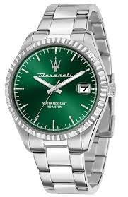 Gents Stainless Steel Maserti Competizione Green Dial Watch