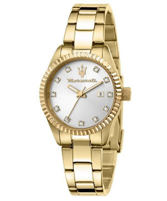 Ladies Rolled Gold Maserati Competizione Stone Set Dot Dial Watch