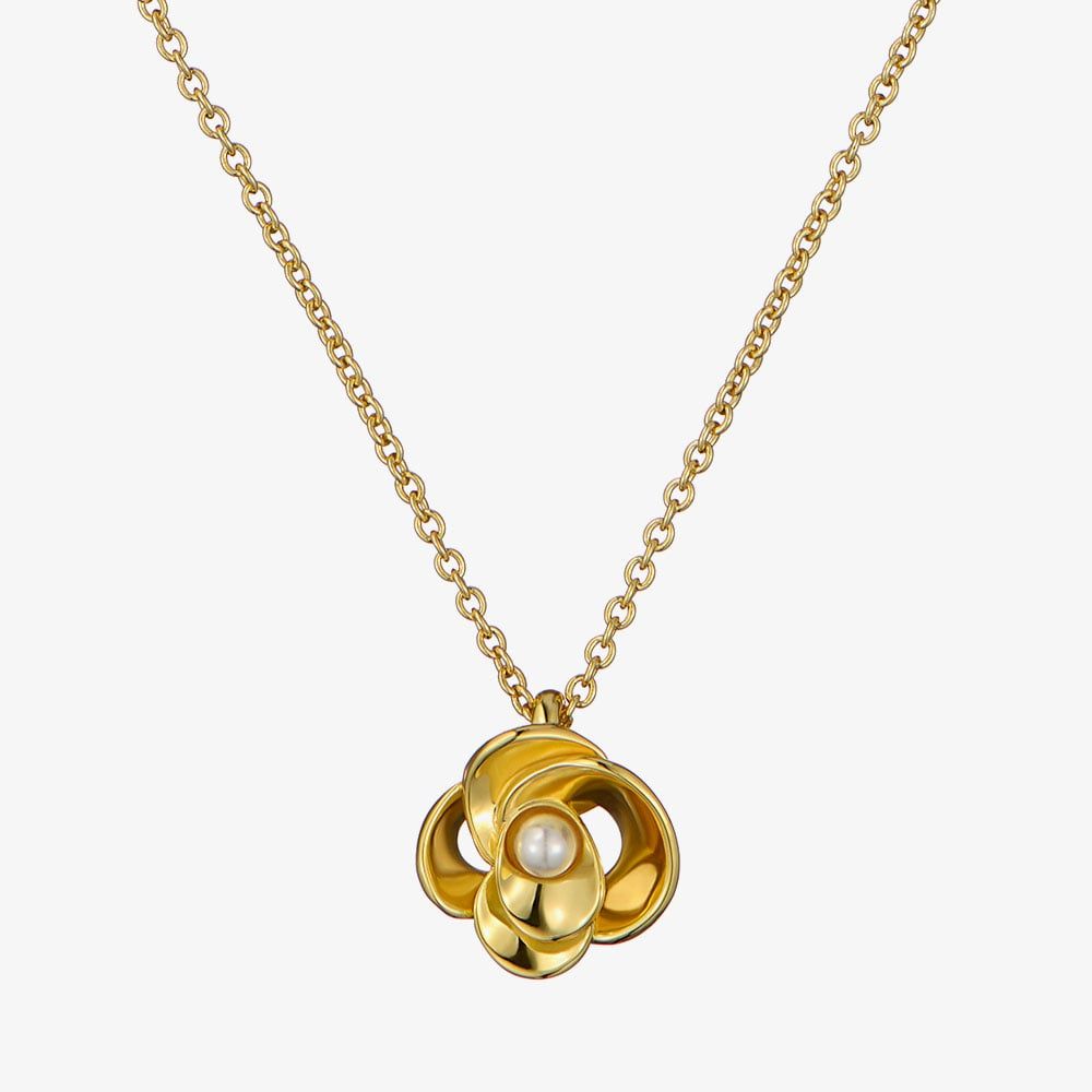 Ted Baker Flora Gold Plated Flower Pendant with Pearl Centre