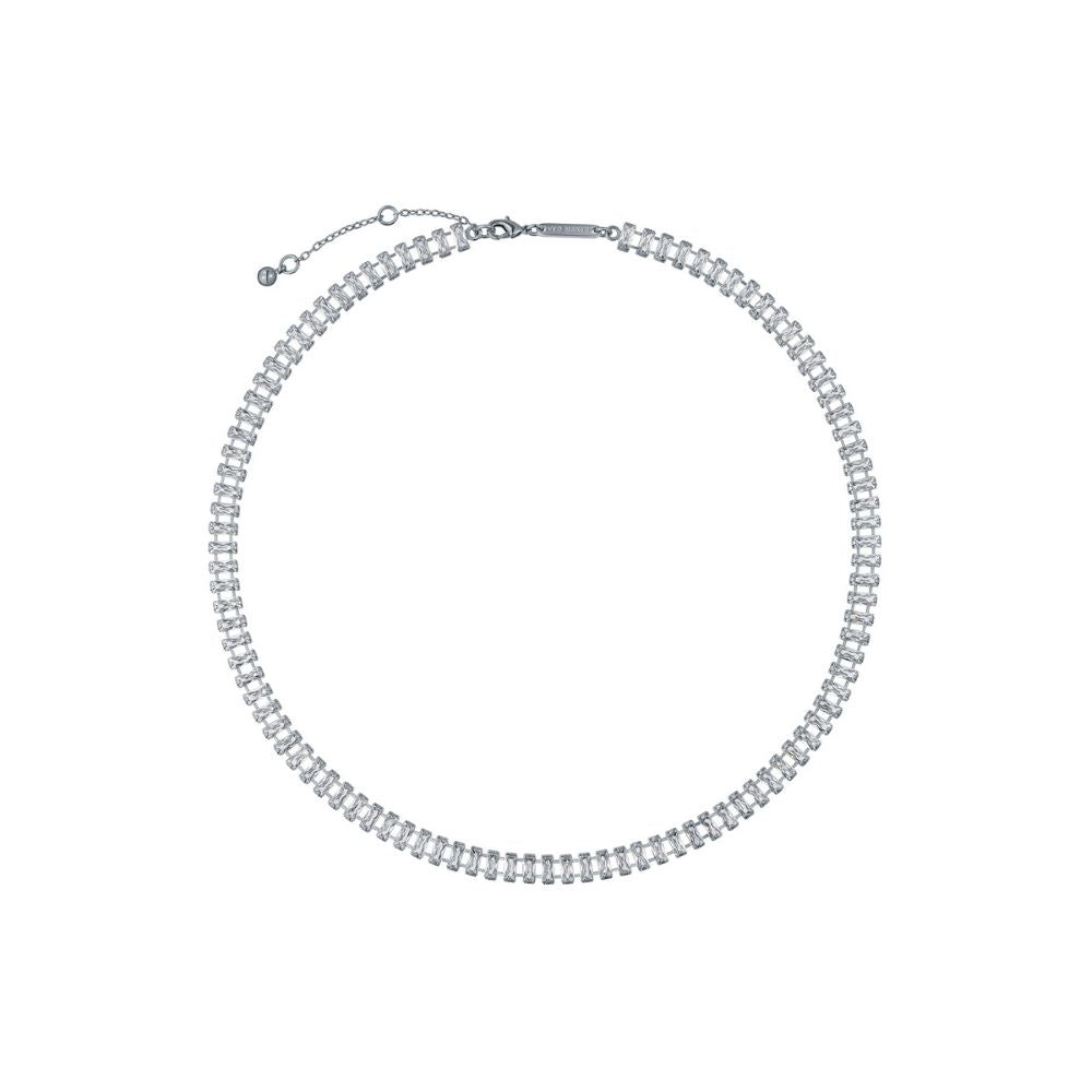 Ted Baker Isabeau Silver Plated Baguette Cut CZ Tennis Necklet