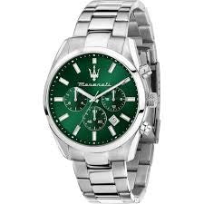 Gents Stainless Steel Maserati Attrazione Green Dial Chronograph Watch