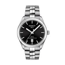 Gents Stainless Steel Tissot PR100 Powermatic Black Dial Watch