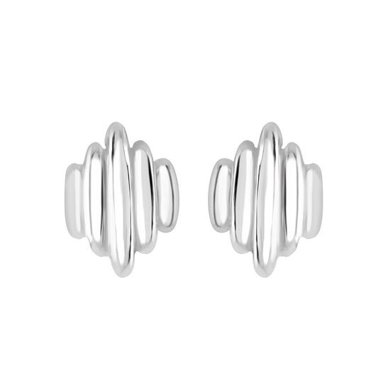 Sterling Silver Polished Multi Bar Stud Earrings