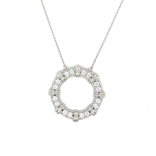 Sterling Silver Cubic Zirconia Open Circle Necklet