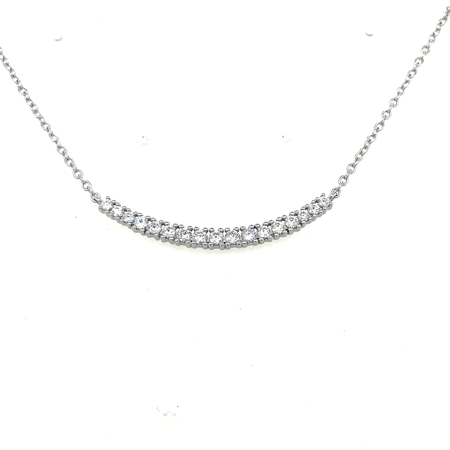 Sterling Silver Claw Set Cubic Zirconia Hammock Necklet