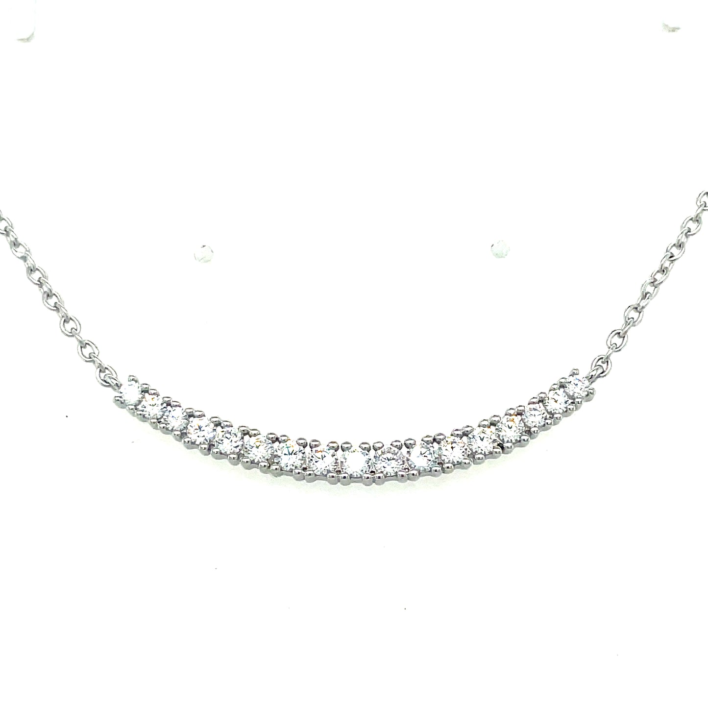 Sterling Silver Claw Set Cubic Zirconia Hammock Necklet