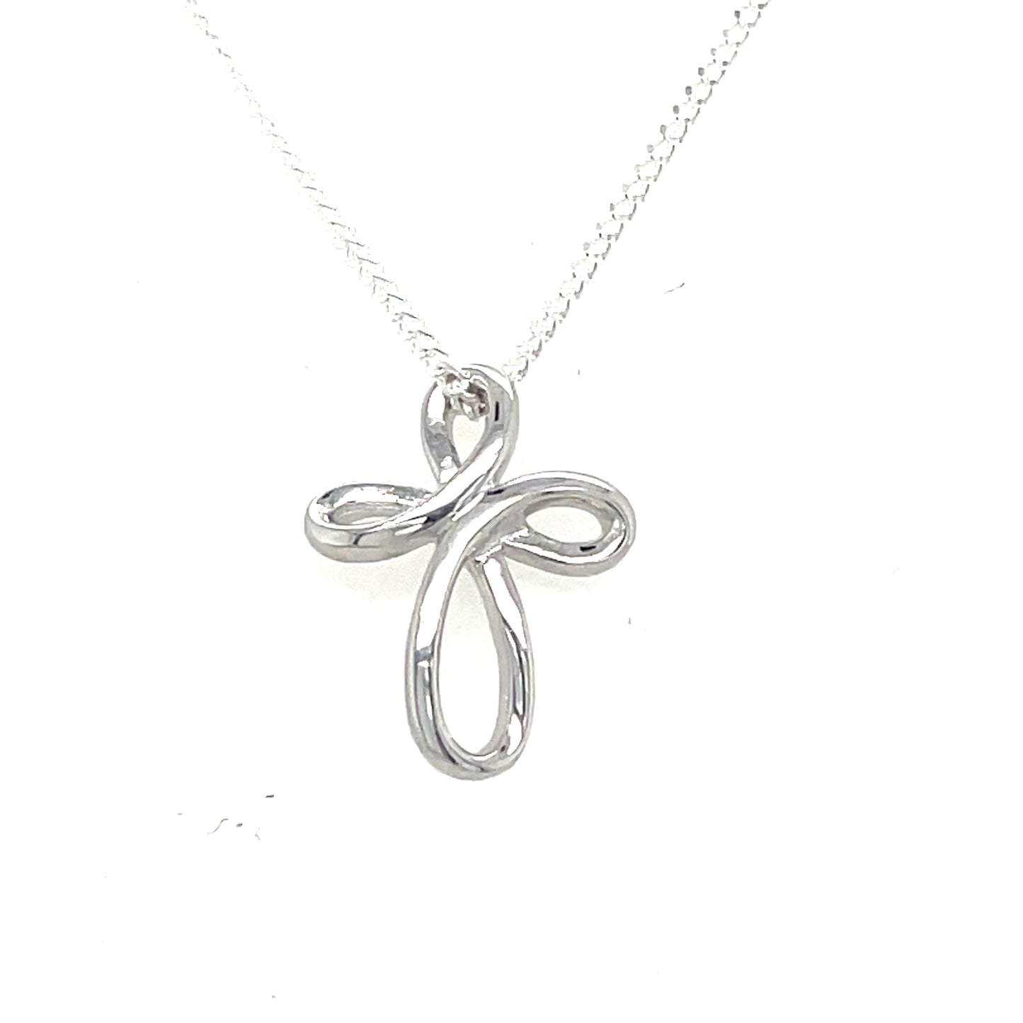 Sterling Silver Fancy Open Cross Pendant