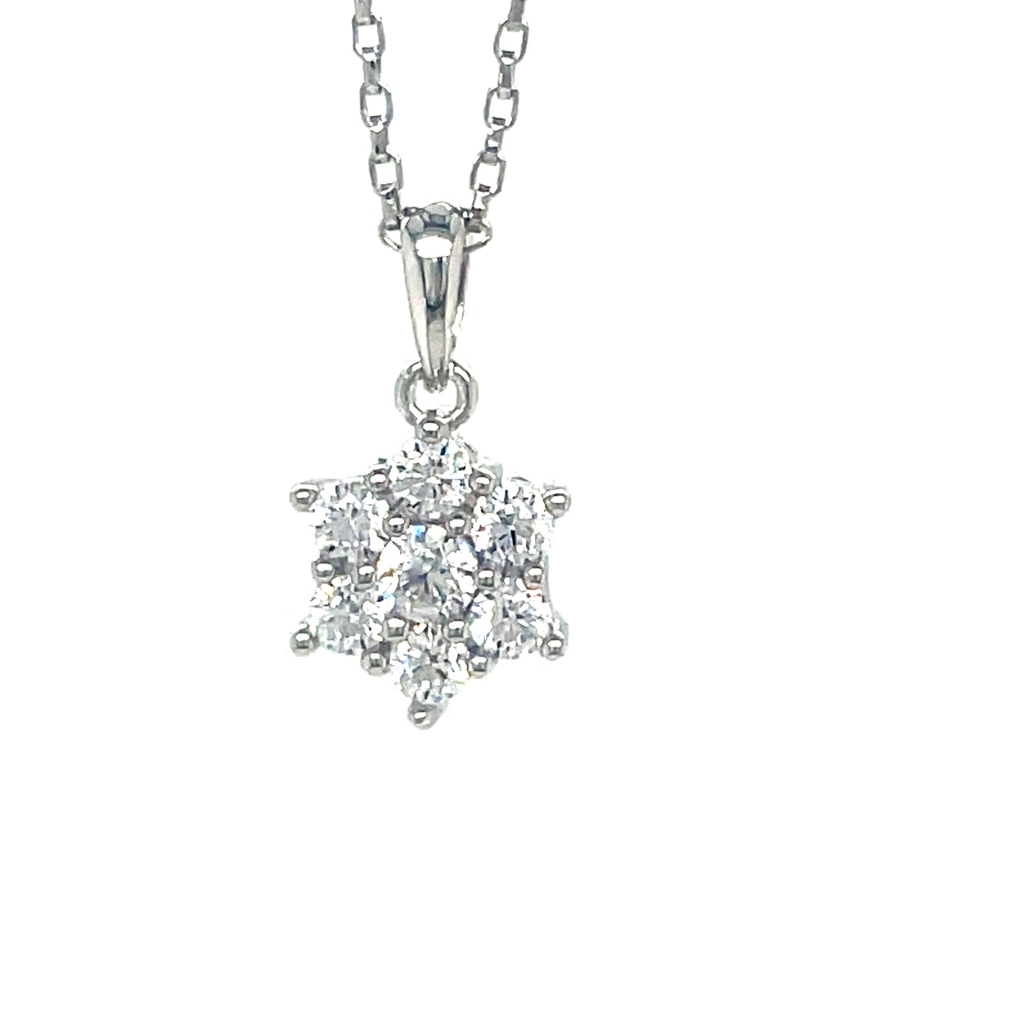 Sterling Silver CZ Flower Cluster Pendant