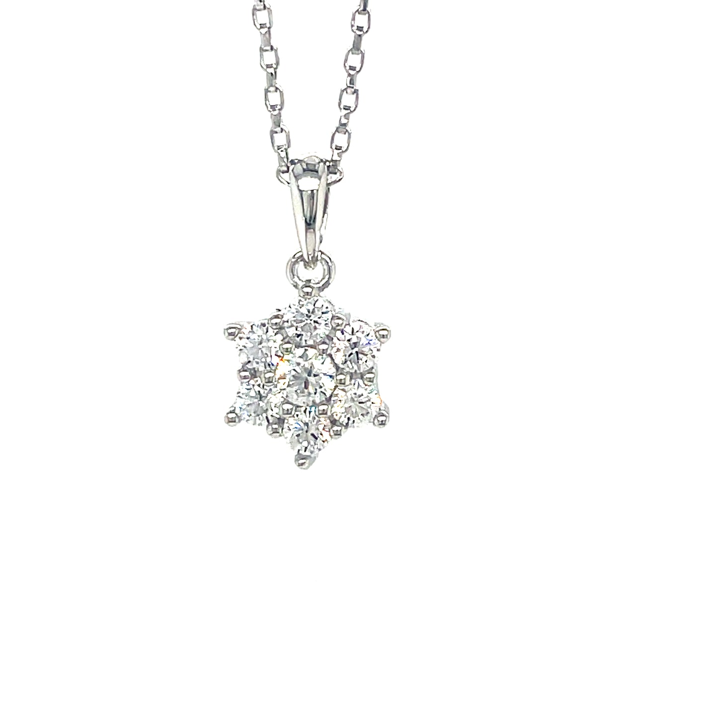 Sterling Silver CZ Flower Cluster Pendant