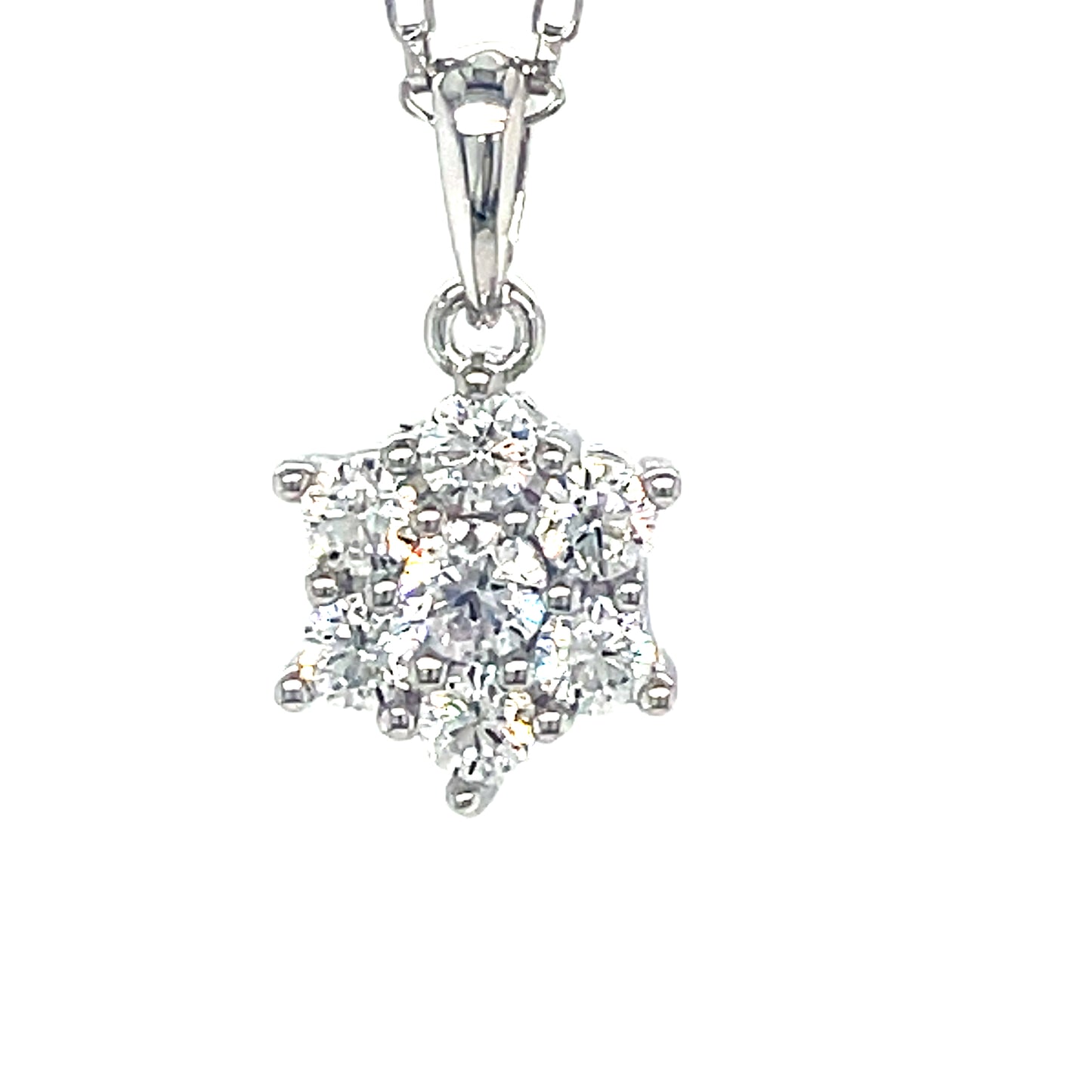 Sterling Silver CZ Flower Cluster Pendant