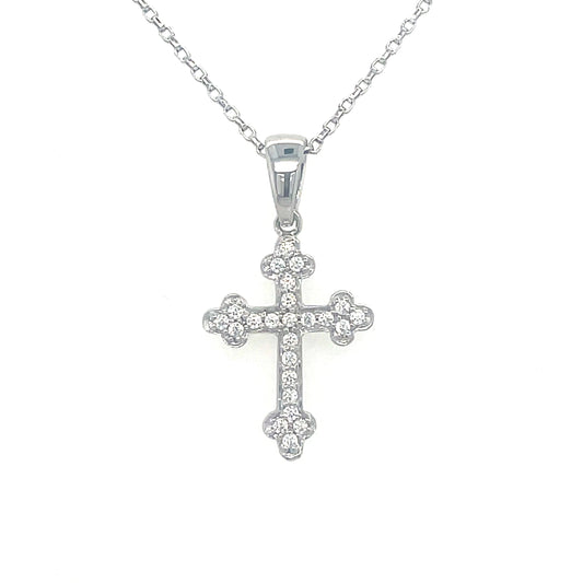 Sil P/dant Fcy CZ Cross