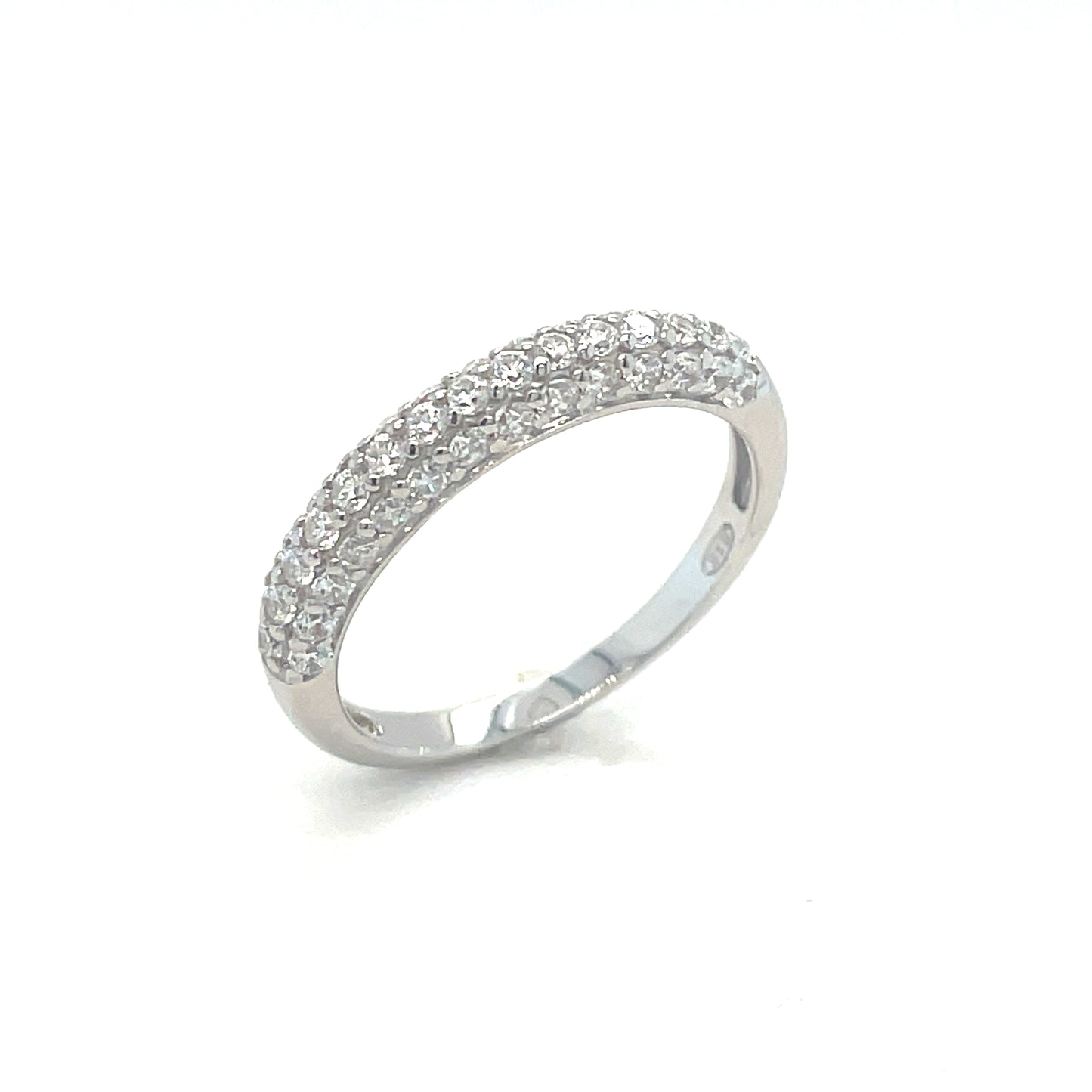 Sterling Silver Ring Cz Pave set