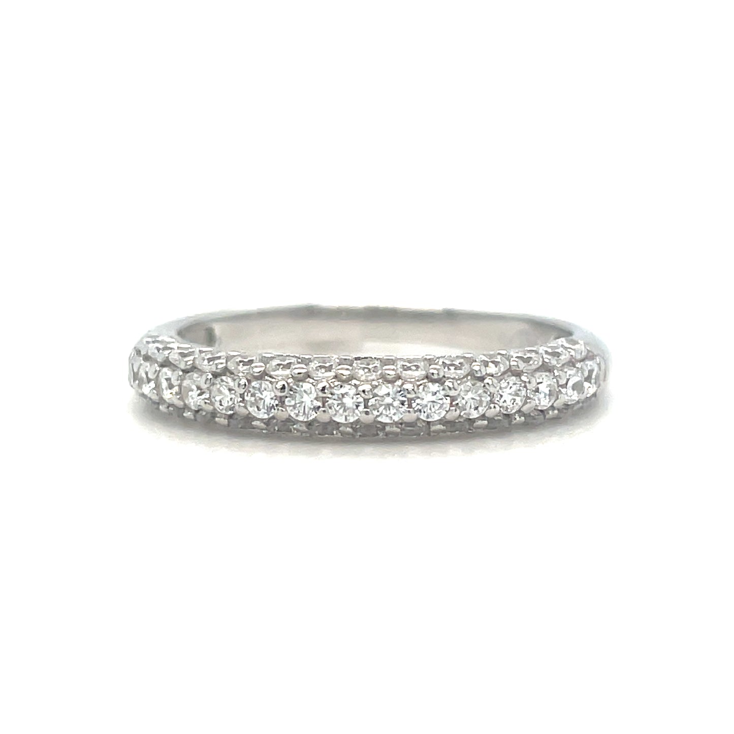 Sterling Silver Ring Cz Pave set