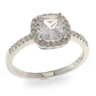 Sterling Silver Cubic Zirconia Solitaire Ring