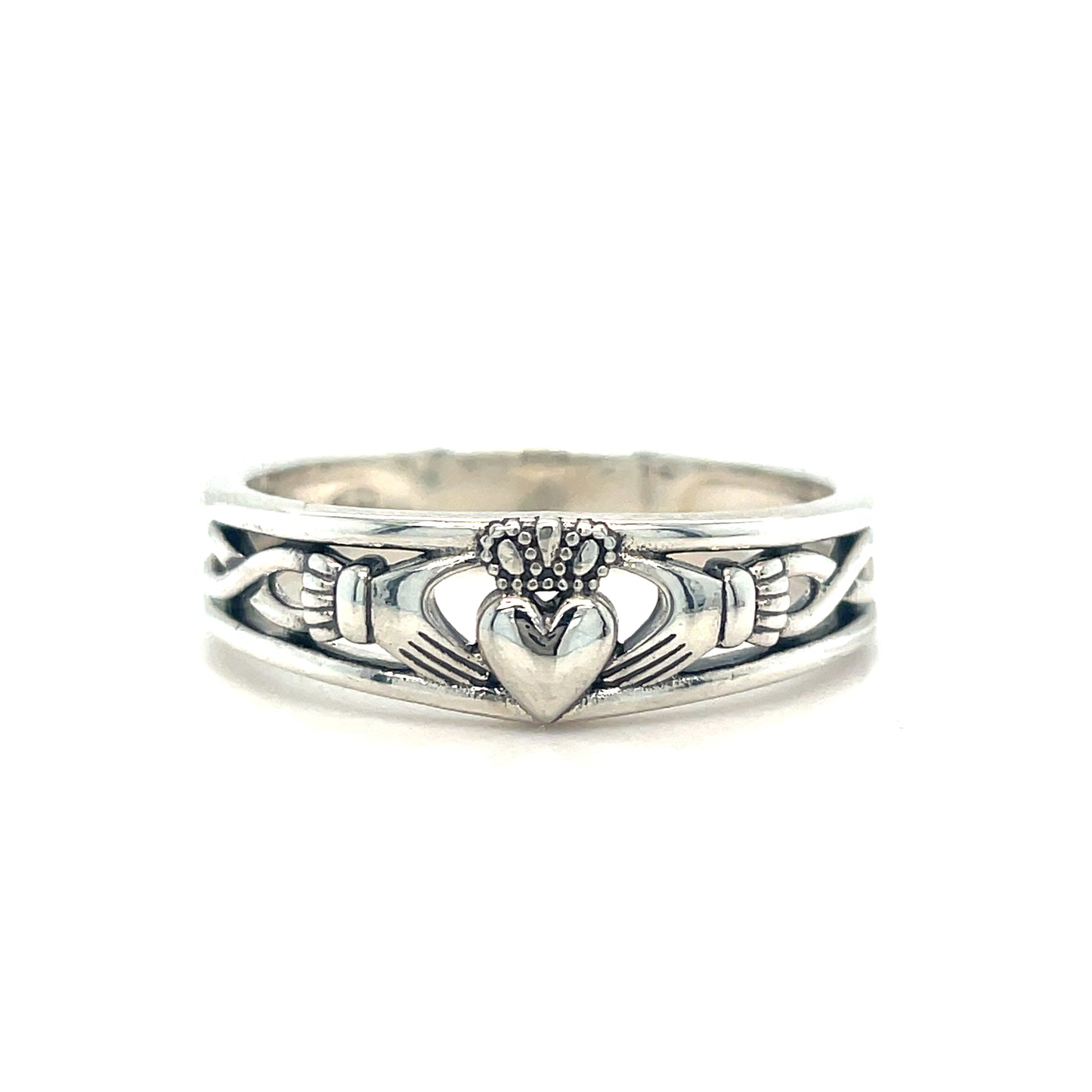 Sterling Silver Ring Claddagh Band