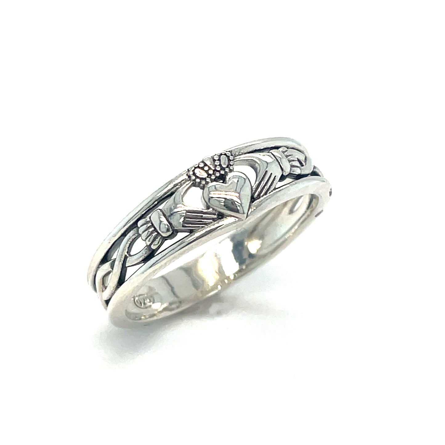 Sterling Silver Ring Claddagh Band