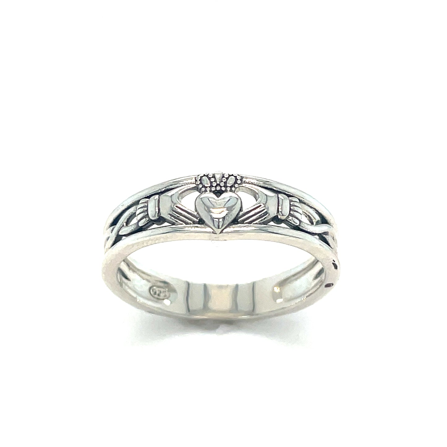 Sterling Silver Ring Claddagh Band