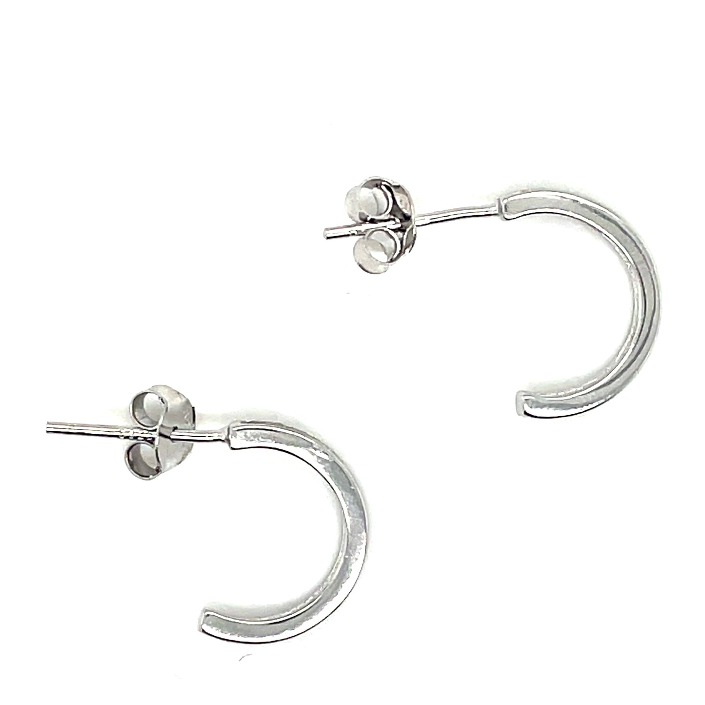 Sterling Silver Channel Set CZ Half Huggy Earrings