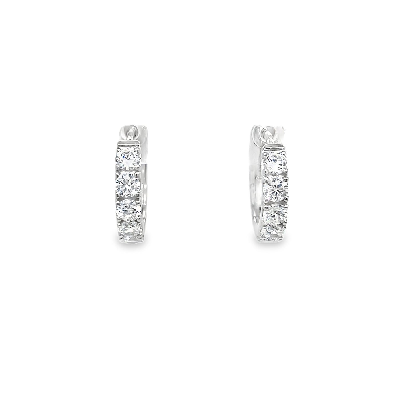 Sterling Silver CZ Hoop Earring