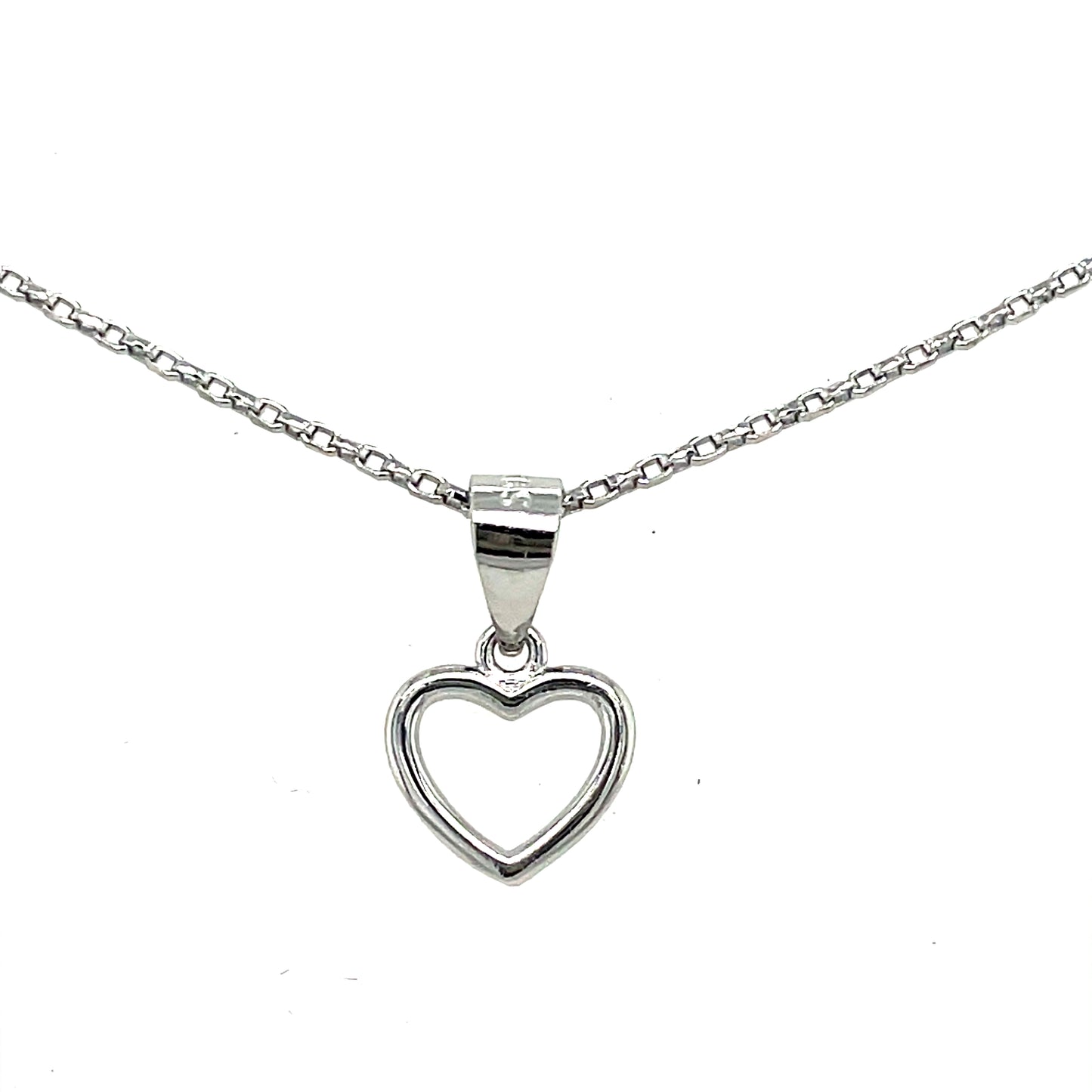 Sterling Silver Open Heart Pendant and Earring Set