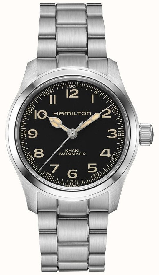 Gents Stainless Steel Hamilton Khaki Field Murph 38mm Automatic Black Dial Watch