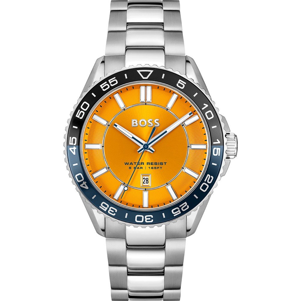 Gents Hugo Boss Runner Tachymeter Orange Dial Watch