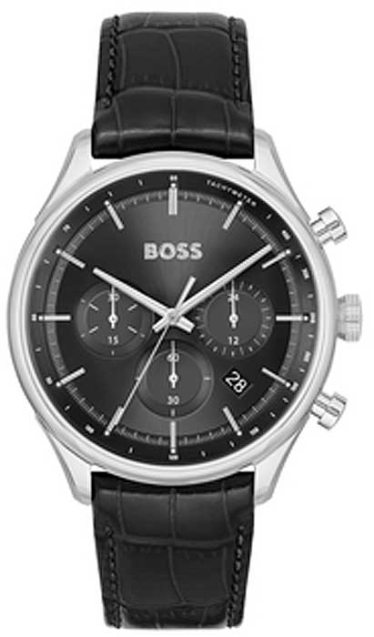 Gents Hugo Boss Gregor Black Dial Strap Watch