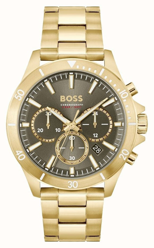 Gents Hugo Boss Troper Tachymeter Brown Dial Watch