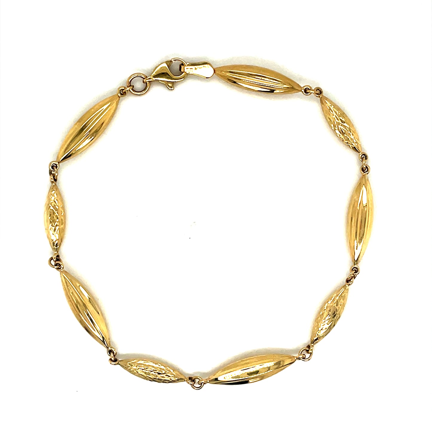 9ct Yellow Gold Fancy Long Link Bracelet