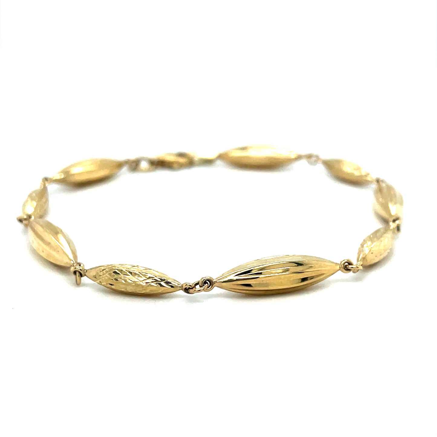 9ct Yellow Gold Fancy Long Link Bracelet