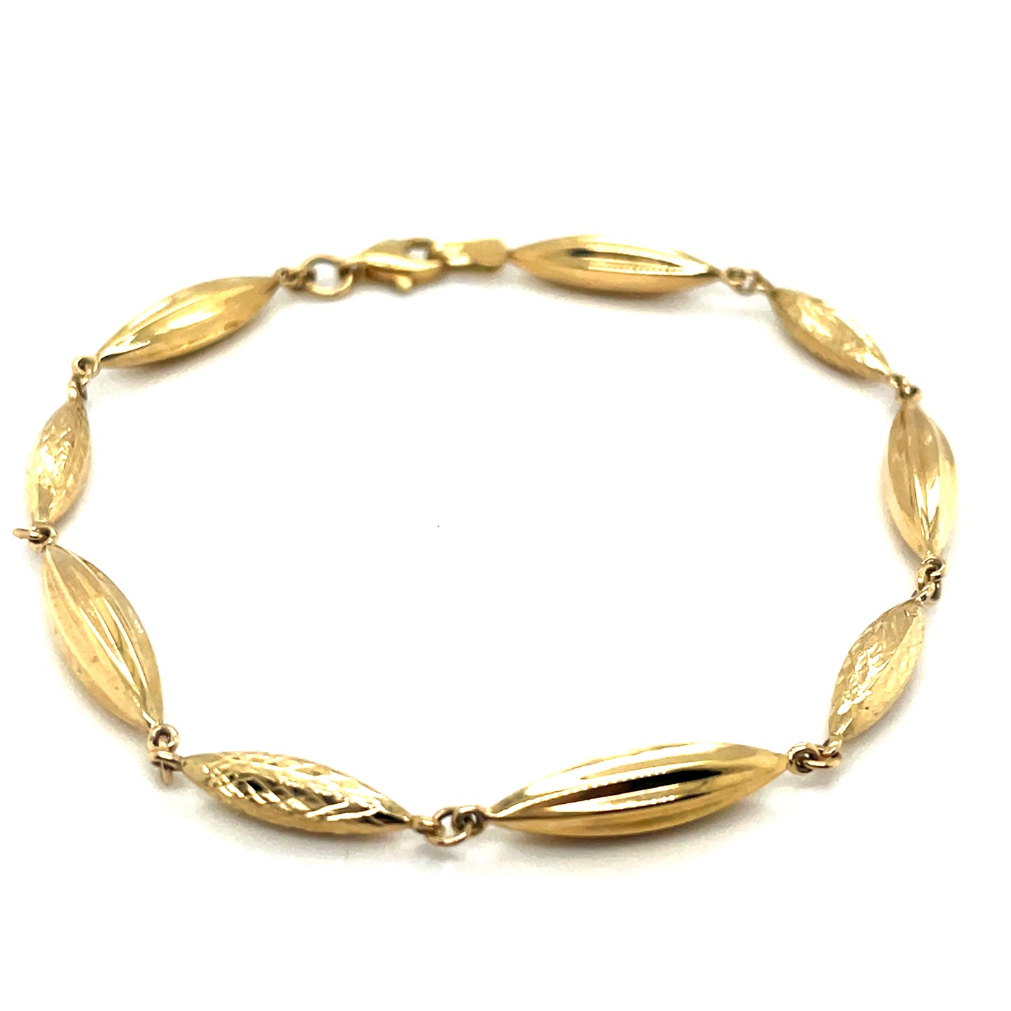 9ct Yellow Gold Fancy Long Link Bracelet