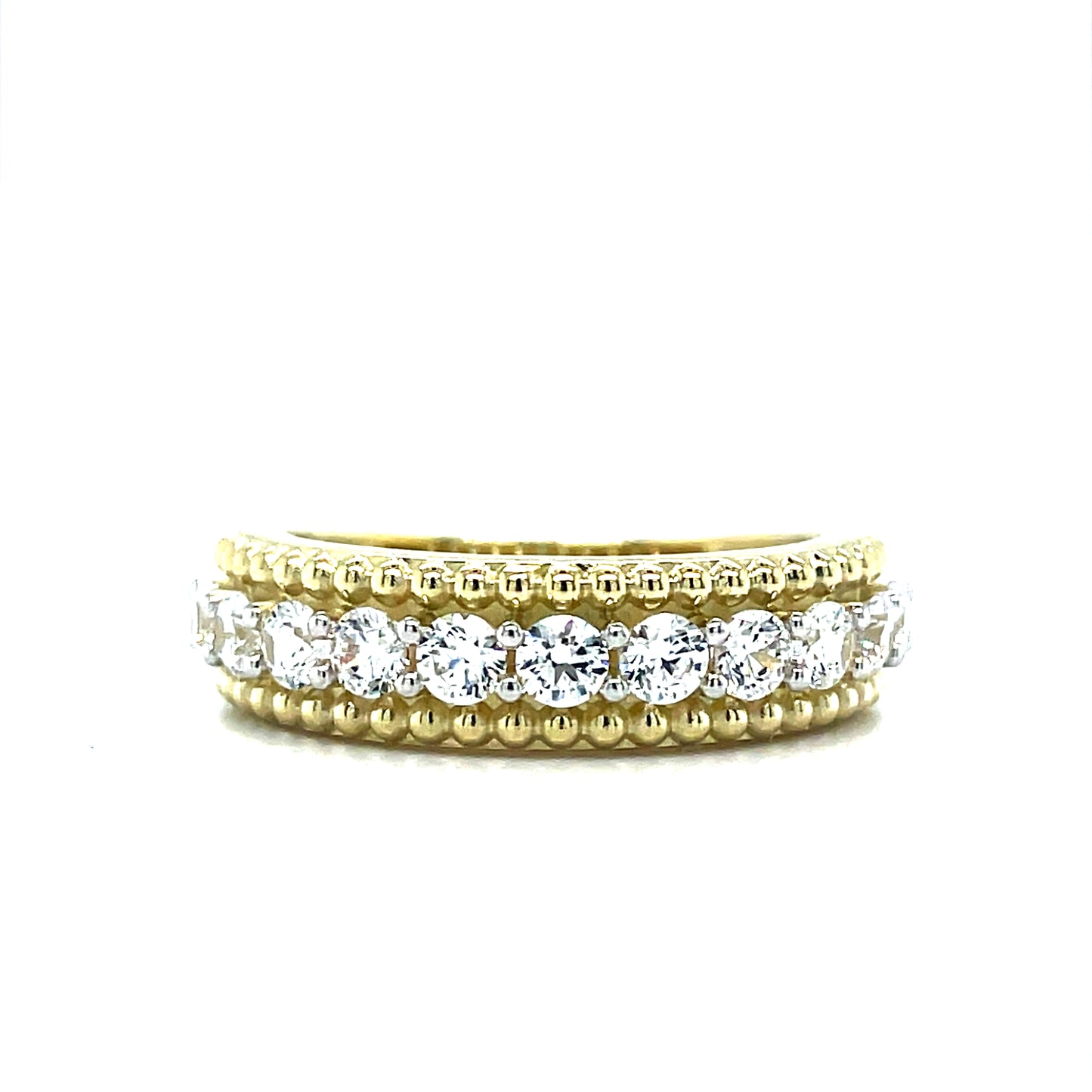 9ct Ring Cz Et Millgrain