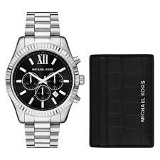 Gents Stainless Steel Michael Kors Lexinton Watch & Wallet Set