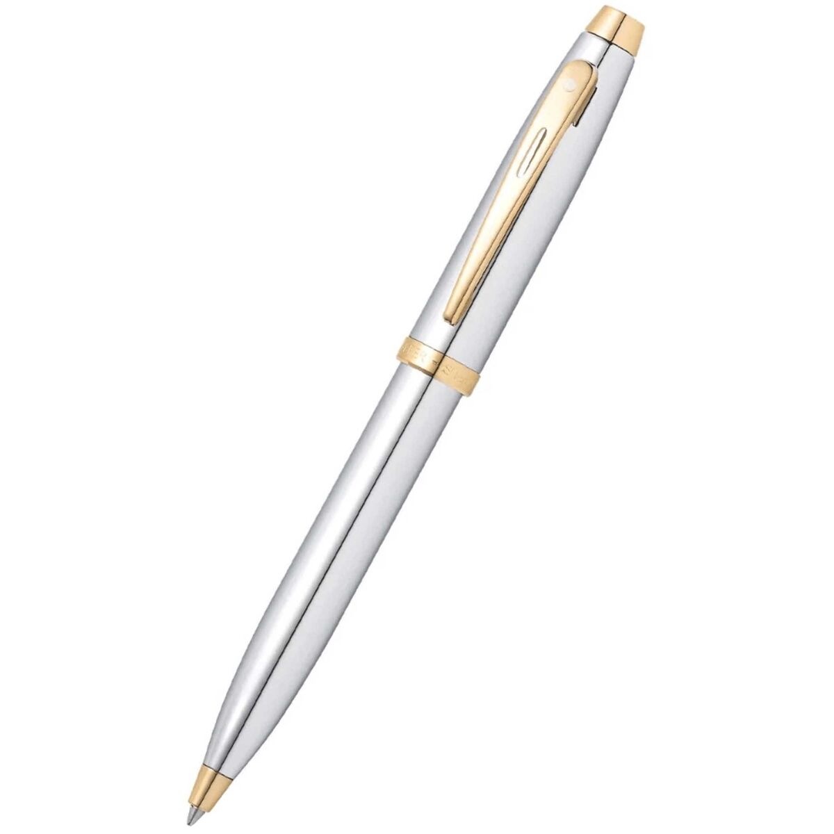 Scheaffer 100 E9340 Bright Chrome Gold Trim Pen