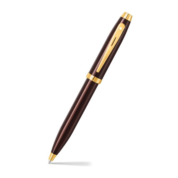 Scheaffer 100 E9370 Coffee Brown PVD Gold Trim Pen