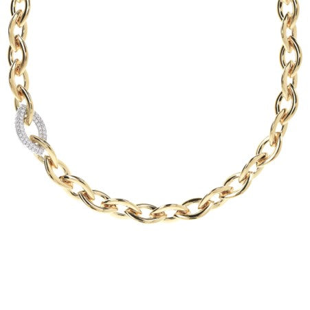Bronzeallure Gold Plated Marquise Link Necklet