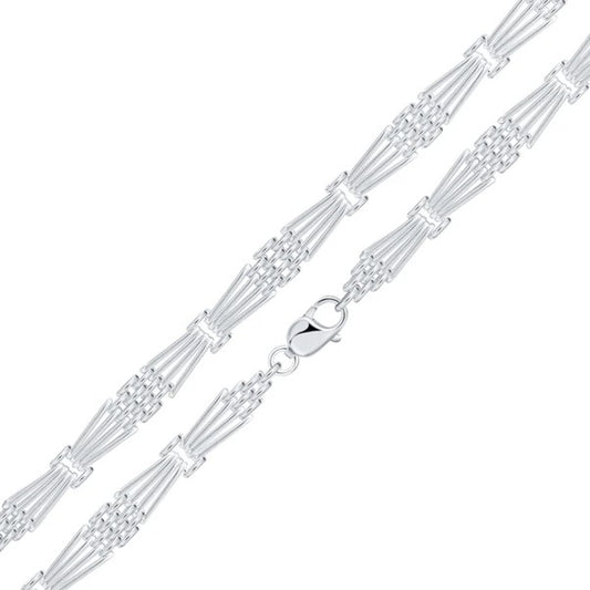 Sterling Silver 9mm Flared Gate Chain Bracelet