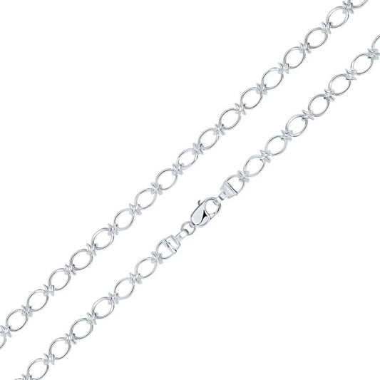 Sterling Silver 8mm Open Oval Knot Bracelet