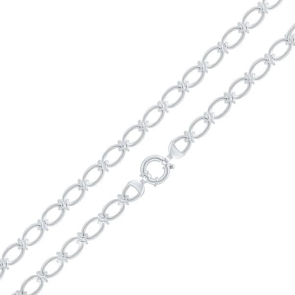 Sterling Silver 10mm Open Oval Knot Bracelet With Boly Ring Clasp