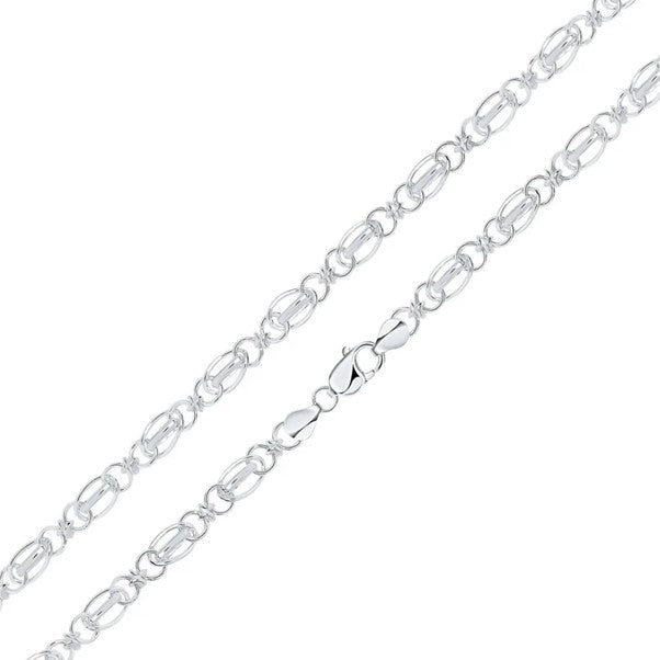 Sterling Silver Multi Oval Twist Link Bracelet