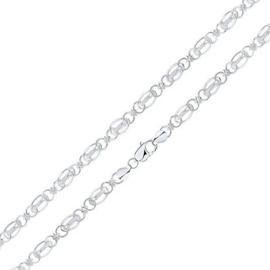 Sterling Silver Multi Oval Twist Link Bracelet