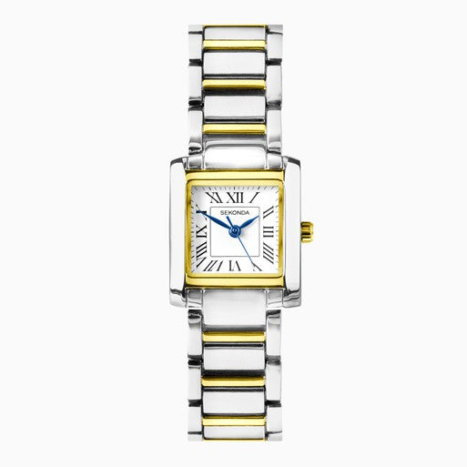 Ladies Two Tone Sekonda Montreal Square Roman Numeral Watch