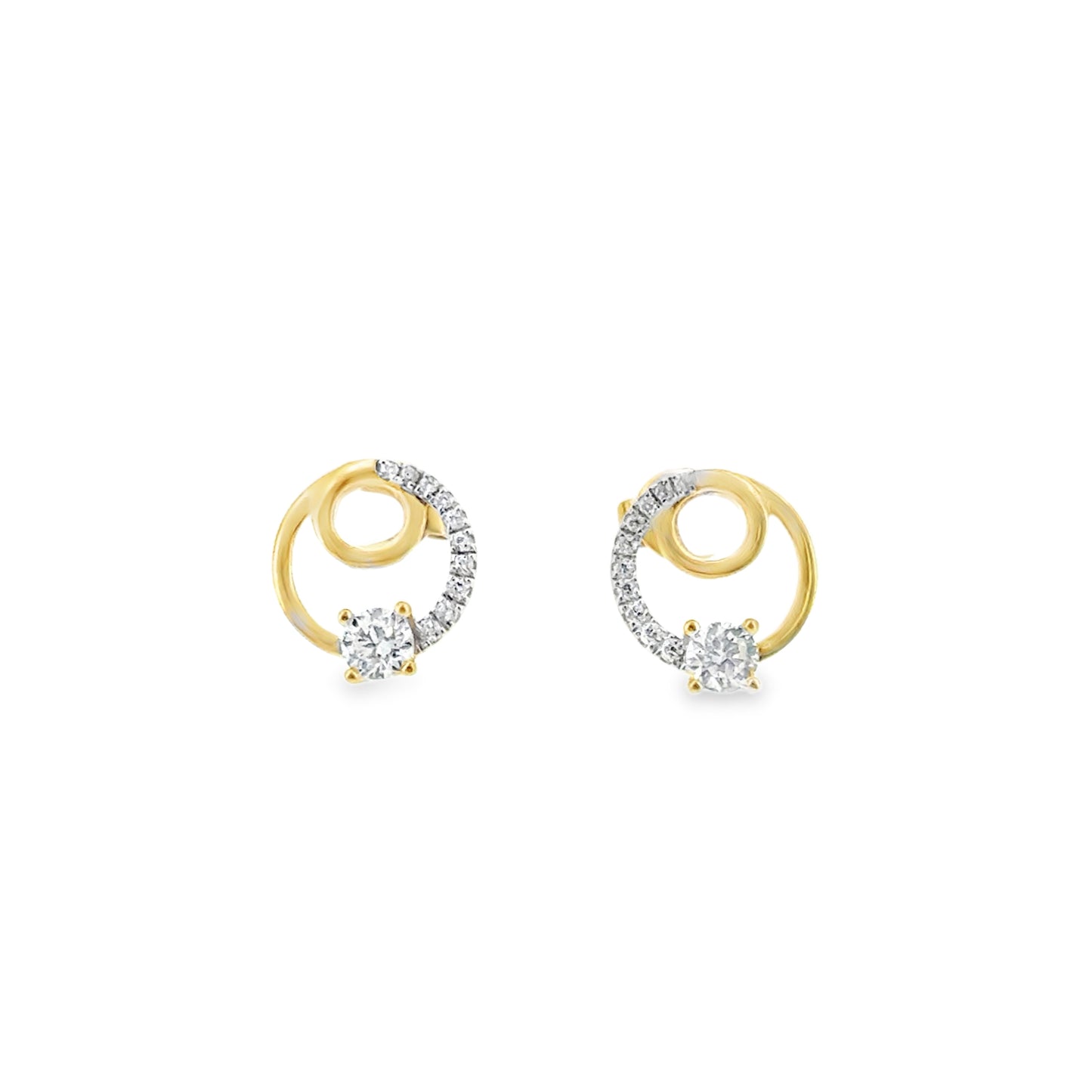 9ct Cubic Zirconia Open Circle Swirl Earrings