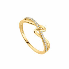 9ct Cubic Zirconia Crossover Swirl Ring